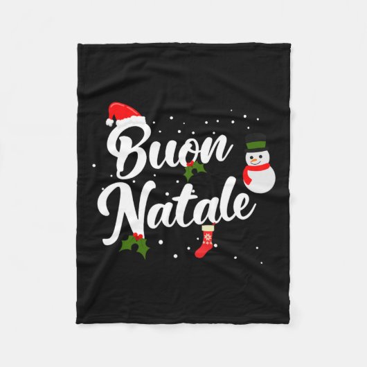 Buon natale italiaanse kerst fleece deken (Voorkant)