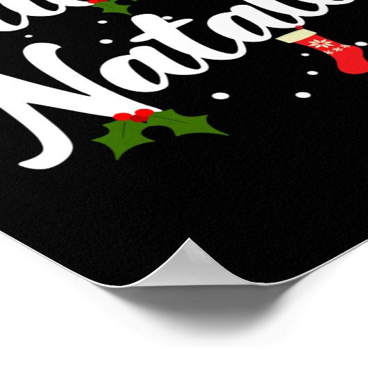 Buon natale italiaanse kerst poster (Hoek)