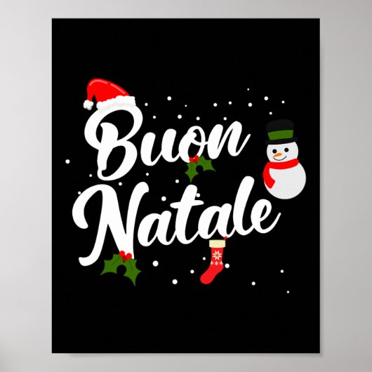 Buon natale italiaanse kerst poster (Voorkant)