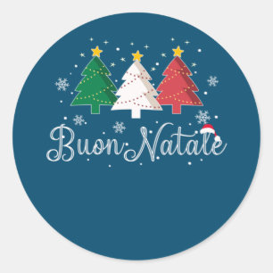 Buon Natale - Italiaanse kerstboom Ronde Sticker
