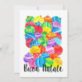 Buon Natale, Italiaanse kerstbubbels, waterverf Kaart (Voorkant)