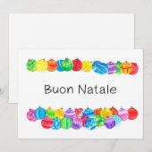 Buon Natale, Italiaanse kerstbubbels, waterverf Kaart (Voorkant / Achterkant)