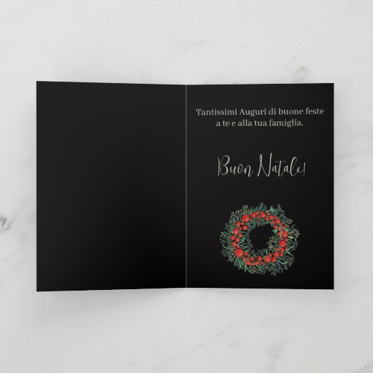 Buon Natale, Italiaanse kerstkaart Feestdagen Kaart (Binnen)