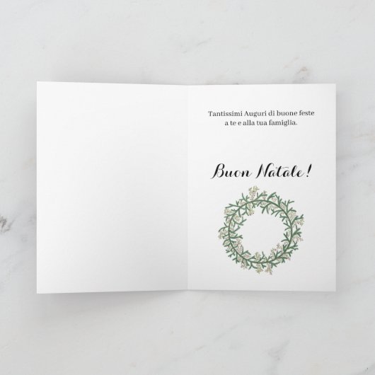 Buon Natale, Italiaanse kerstkaart Feestdagen Kaart (Binnen)