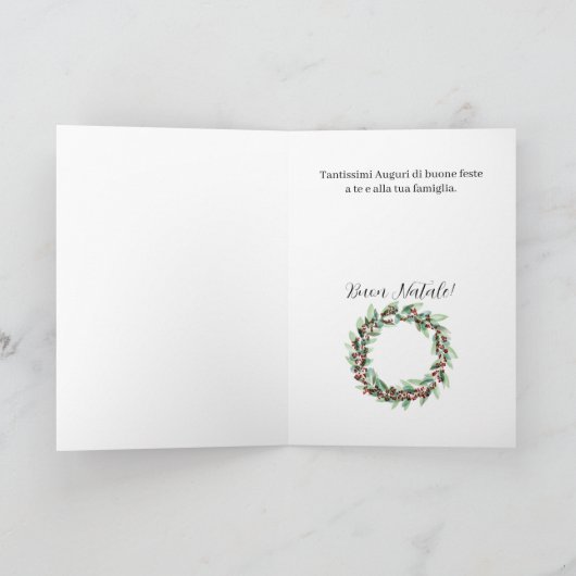 Buon Natale, Italiaanse kerstkaart Feestdagen Kaart (Binnen)