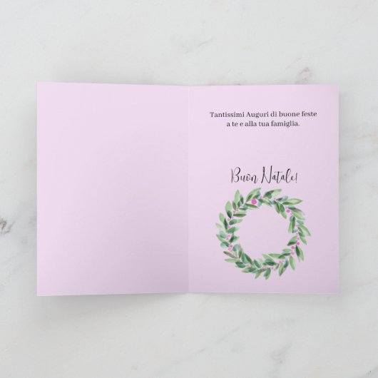 Buon Natale, Italiaanse kerstkaart Feestdagen Kaart (Binnen)