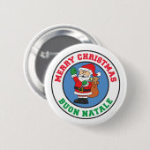 Buon Natale, Italiaanse kerstkerstkerstkerstman Bu Ronde Button 5,7 Cm (Voorkant /achterkant)