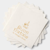 Buon Natale Italiaanse Kerstmis gepersonaliseerd Folie Servetten (Insitu (Gestapeld))