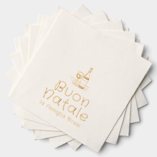 Buon Natale Italiaanse Kerstmis gepersonaliseerd Folie Servetten (Insitu (Gestapeld))
