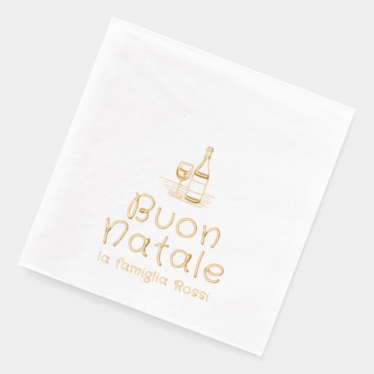 Buon Natale Italiaanse Kerstmis gepersonaliseerd Folie Servetten (Links)