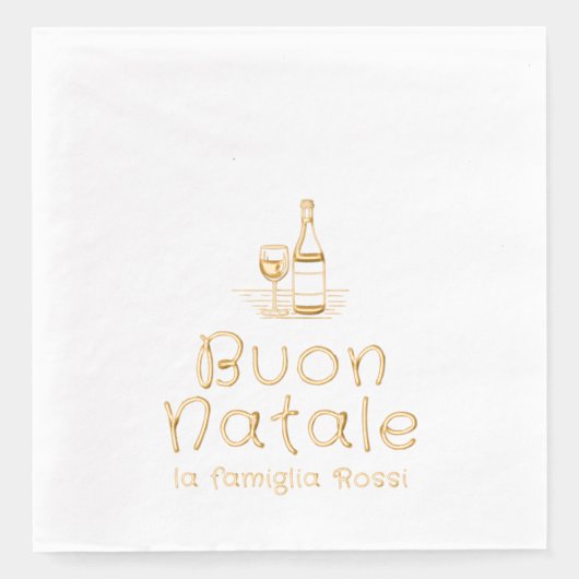 Buon Natale Italiaanse Kerstmis gepersonaliseerd Folie Servetten (Voorkant)