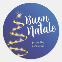 Buon Natale Italiaanse Kerstmis met elke naam Ronde Sticker