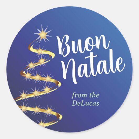 Buon Natale Italiaanse Kerstmis met elke naam Ronde Sticker (Voorkant)