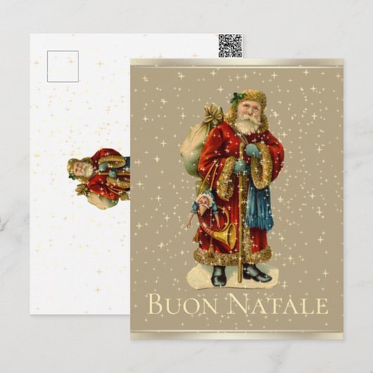 Buon Natale Italiaanse kerststerren Feestdagenkaart (Voorkant / Achterkant)