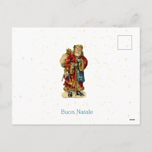 Buon Natale Italiaanse  kerststerren Feestdagenkaart (Achterkant)