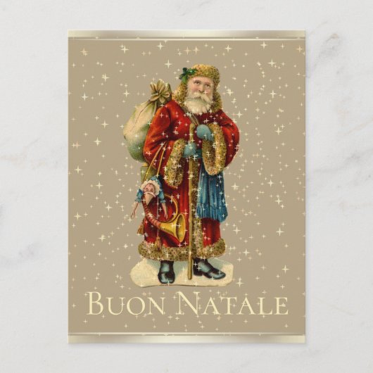 Buon Natale Italiaanse kerststerren Feestdagenkaart (Voorkant)