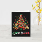 Buon natale italiaanse pasta kerstboom voor Kerstm Kaart (Gele Bloem)