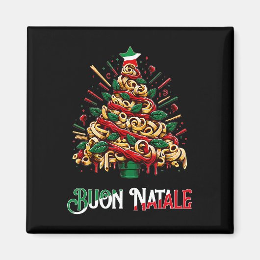 Buon natale italiaanse pasta kerstboom voor Kerstm Magneet (Voorkant)