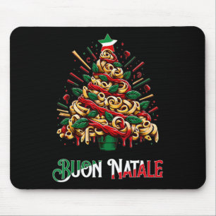 Buon natale italiaanse pasta kerstboom voor Kerstm Muismat