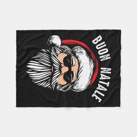 Buon natale italiaanse santa claus babbo grappige  fleece deken (Voorkant (Horizontaal))