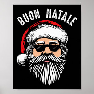 Buon natale italiaanse santa claus babbo grappige  poster