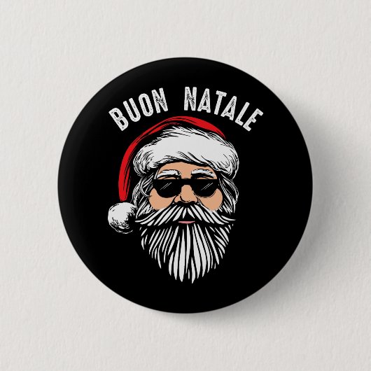 Buon natale italiaanse santa claus babbo grappige  ronde button 5,7 cm (Voorkant)