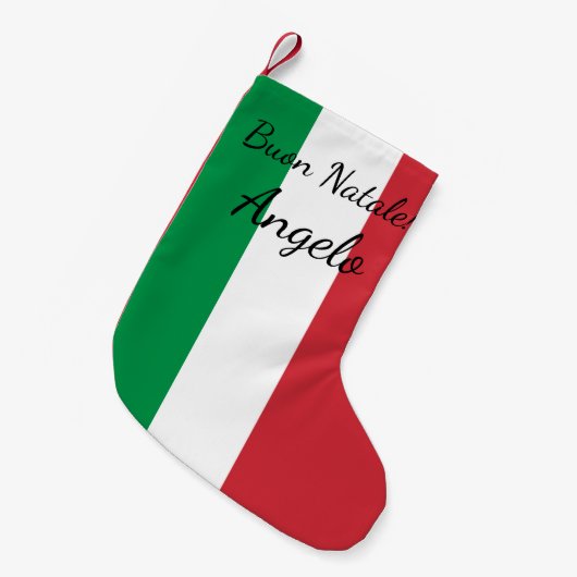 Buon Natale Italiaanse vlag gepersonaliseerde naam Kleine Kerstsok (Voorkant (Hangend))