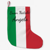 Buon Natale Italiaanse vlag gepersonaliseerde naam Kleine Kerstsok (Voorkant)