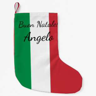 Buon Natale Italiaanse vlag gepersonaliseerde naam Kleine Kerstsok