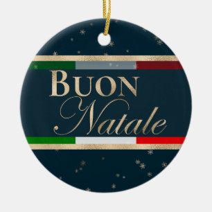 Buon Natale Italiaanse vlag Kerstmis Keramisch Ornament