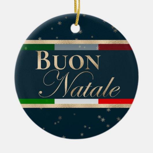 Buon Natale Italiaanse vlag Kerstmis Keramisch Ornament (Voorkant)