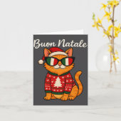Buon Natale Italian Cat Christmas, Italy Pride Hol Kaart (Gele Bloem)