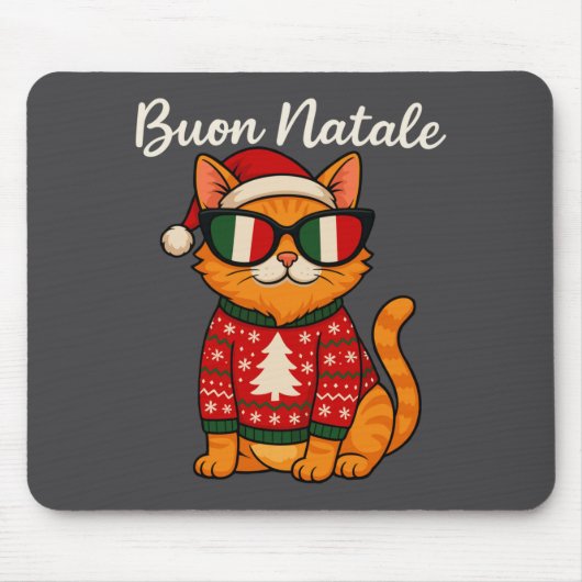 Buon Natale Italian Cat Christmas, Italy Pride Hol Muismat (Voorkant)