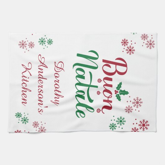 Buon Natale Italian Christmas Kitchen Theedoek (Horizontaal)