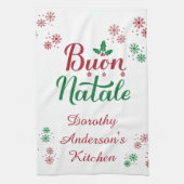 Buon Natale Italian Christmas Kitchen Theedoek (Verticaal)