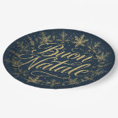 Buon Natale Italian Christmas - Navy & Gold Papieren Bordje (Gekanteld)
