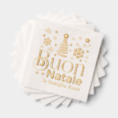 Buon Natale Italian Christmas Party Custom Folie Servetten (Insitu (Gestapeld))