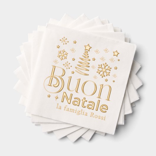 Buon Natale Italian Christmas Party Custom Folie Servetten (Insitu (Gestapeld))