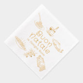 Buon Natale Italian Christmas Party Food Doodles Folie Servetten (Rechts)