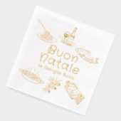 Buon Natale Italian Christmas Party Food Doodles Folie Servetten (Links)