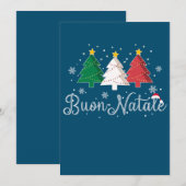 Buon Natale Italian Christmas Tree Kaart (Voorkant / Achterkant)