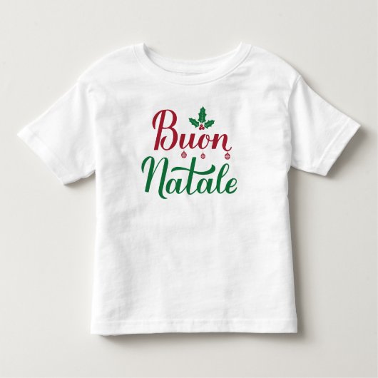 Buon Natale Italy Merry kerst Holly Kinder Shirts (Voorkant)