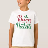 Buon Natale Italy Merry kerst Holly T-shirt (Voorkant)