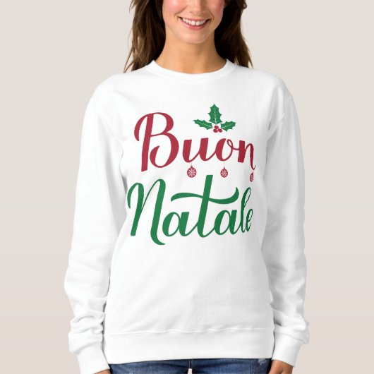 Buon Natale Italy Merry kerst Holly Trui (Voorkant)