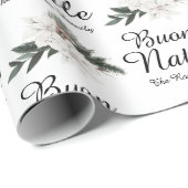 Buon Natale Italy Merry KerstFloral Cadeaupapier (Rol Hoek)