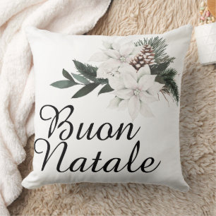 Buon Natale Italy Merry KerstFloral Kussen