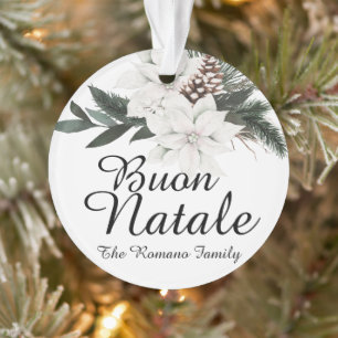 Buon Natale Italy Merry KerstFloral Ornament