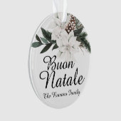 Buon Natale Italy Merry KerstFloral Ornament (voorkant)