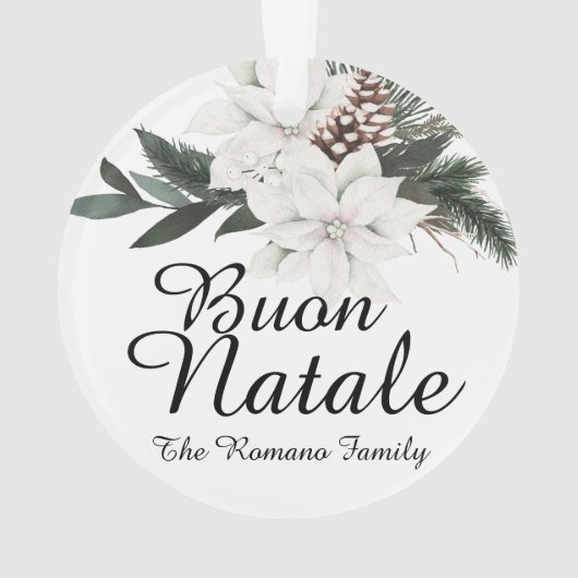 Buon Natale Italy Merry KerstFloral Ornament (achterkant)