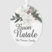 Buon Natale Italy Merry KerstFloral Ornament (voorkant)